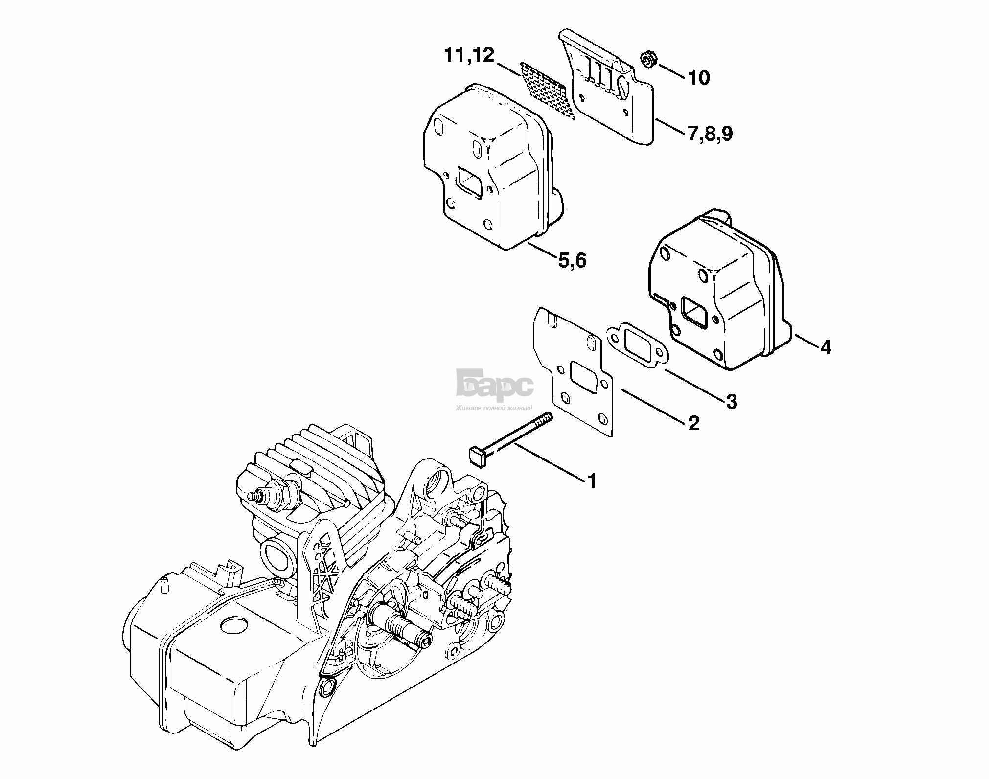 Шумоглушитель для бензопилы Stihl MS 250, MS 250 C