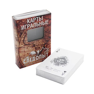Карты игральные СЛЕДОПЫТ, влагостойкие, пластик, 54 шт.
