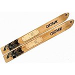 Лыжи промысловые Охотник 150 мм (дерево / лак / камус широкий), накладки в комплекте