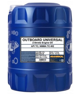 Масло Mannol Outboard Universal TC-W2 20л минеральное