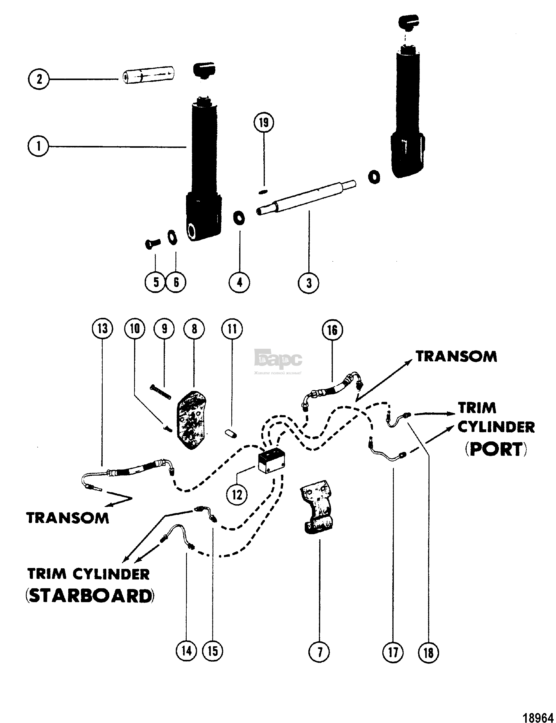 Trim Cylinder(S/N-USA-5503246/AUS-8062734 and Below)
