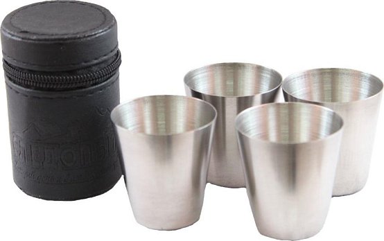 Рюмка СЛЕДОПЫТ малая, в кожаной тубе (4 шт)