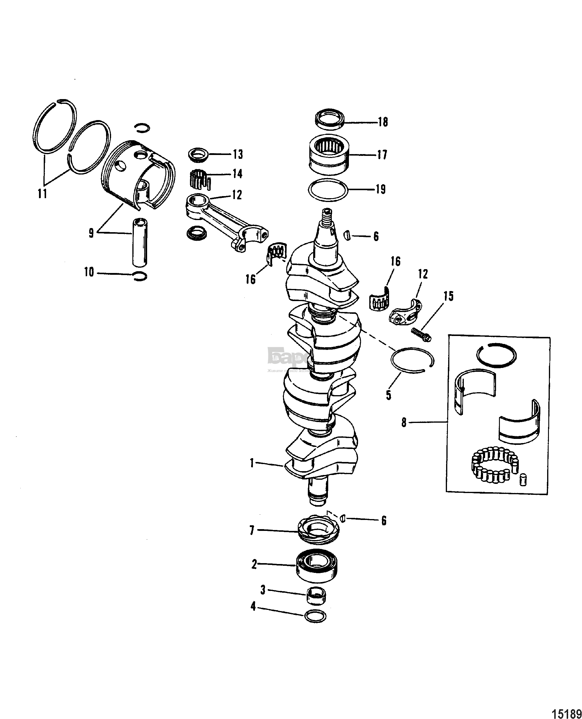Crankshaft, Pistons And Connecting Rods (646-818846)