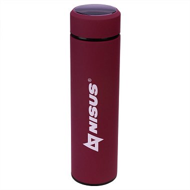 Термос 450ML с термодатчиком красный Nisus