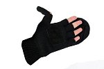 Варежки перчатки с клапаном цвет Черный Вязаные