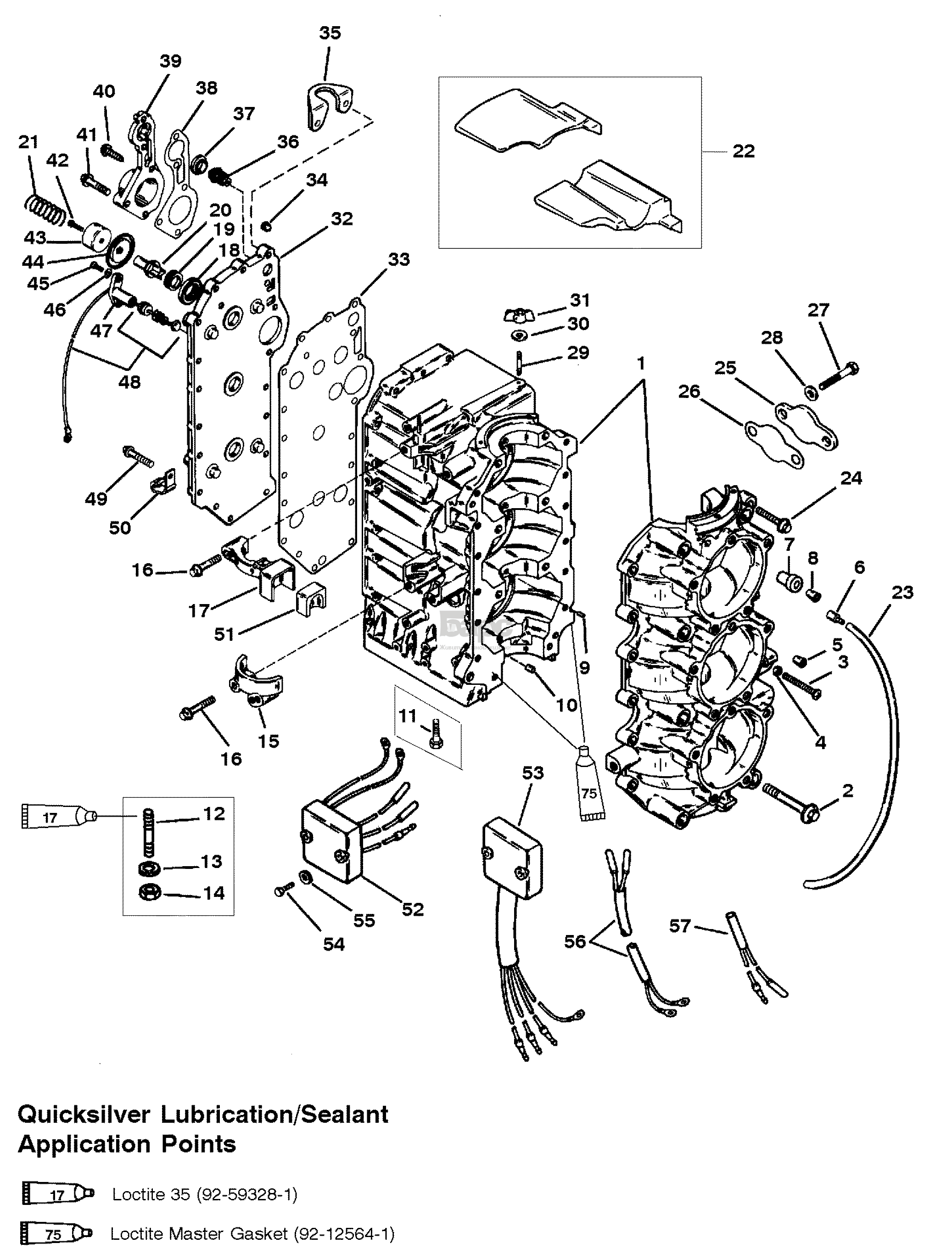 CYLINDER BLOCK (USA-0G127499/BEL-9836632 & BELOW)