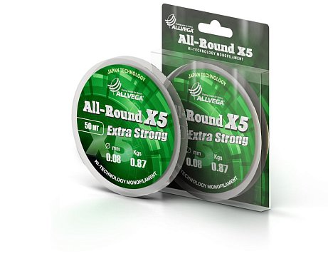 Леска Allvega ALL-ROUND X5 (50 м) прозрачная