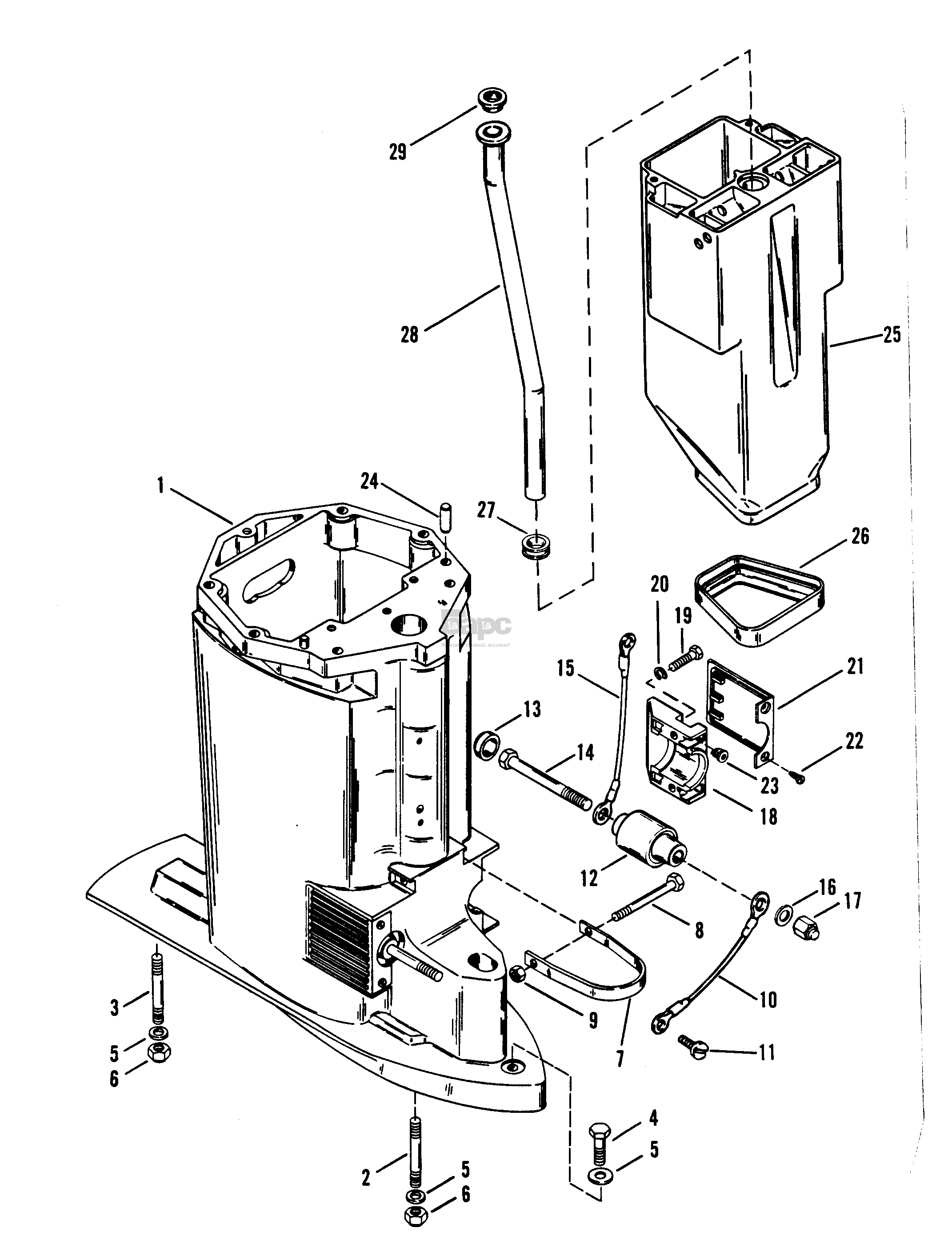 DRIVE SHAFT HOUSING AND EXHAUST TUBE
