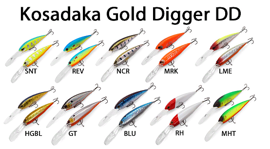 Воблер Kosadaka GOLD DIGGER DD 110F (плавающий/ 110 мм/ 32г/ 6-9 м)