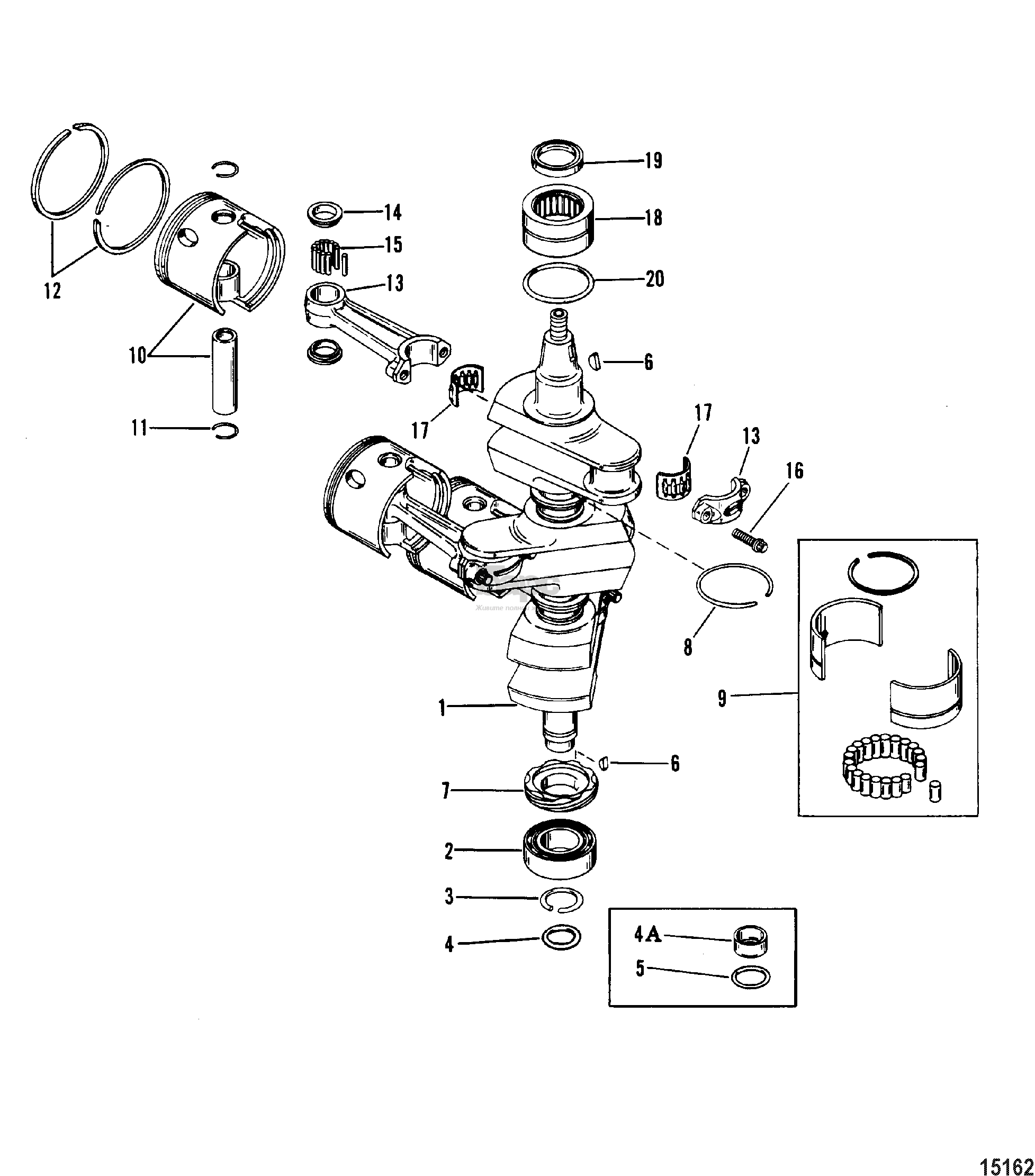Crankshaft, Pistons/Connecting Rods (#638-8532--1)