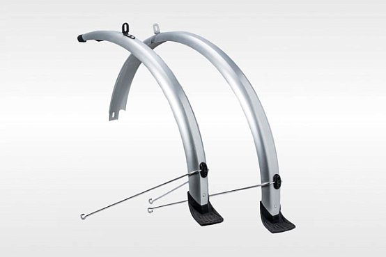 Крылья полные 28" углепластиковые, серебристые, с брызговиком