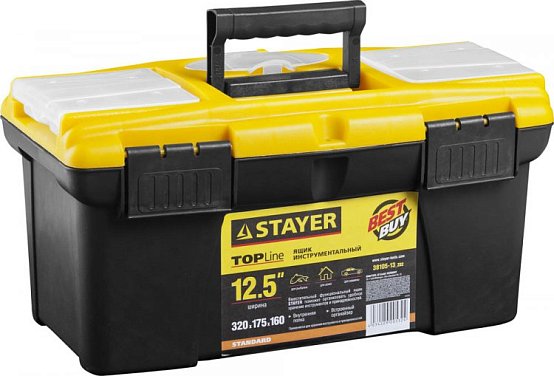 Ящик STAYER "STANDARD" пластиковый с органайзерами, 565х325х290мм, 22"