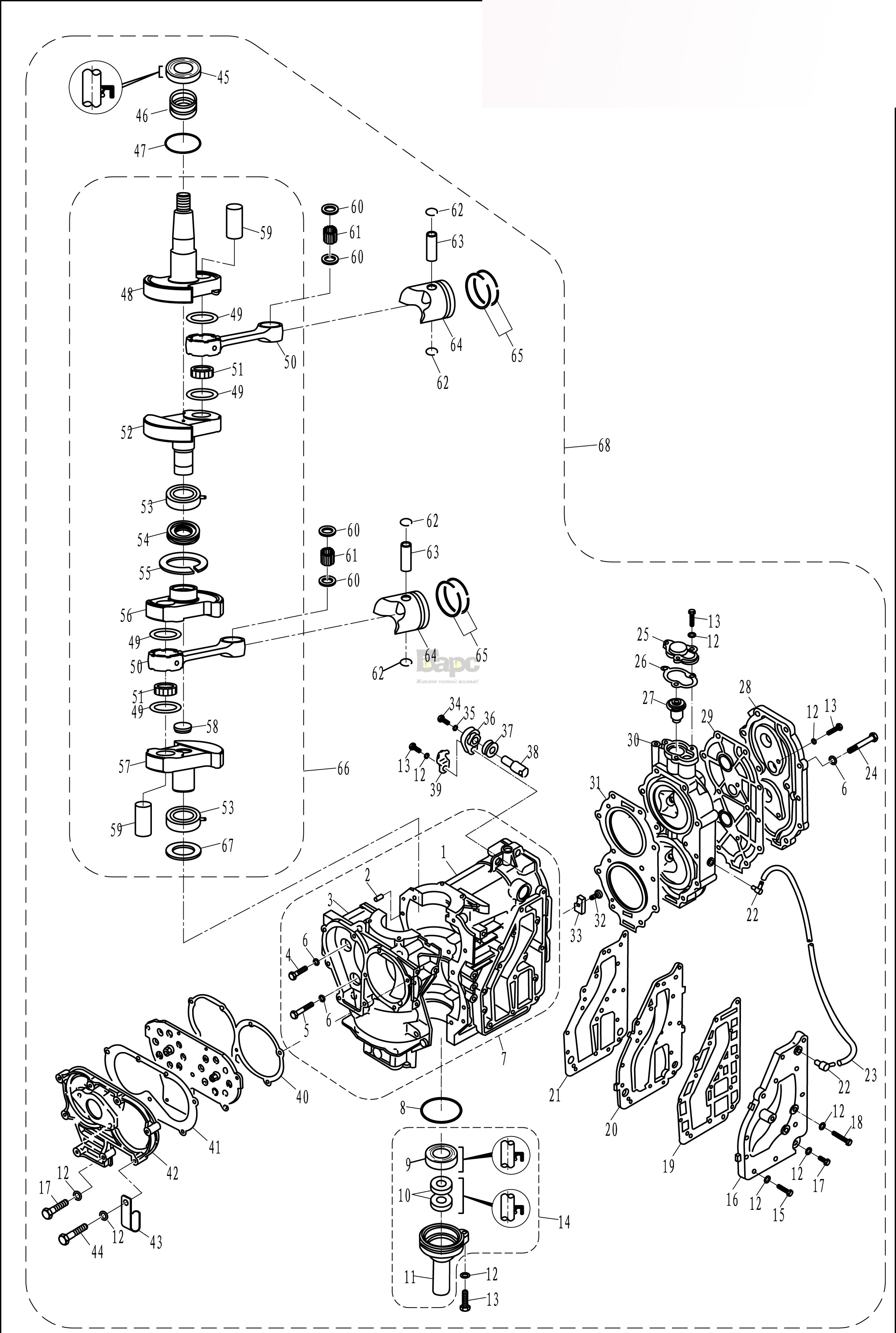 Двигатель в сборе (ремонтный комплект)