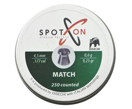 Пули пневматические SPOTON Match, калибр 4,5мм, вес 0,60г (250 шт)
