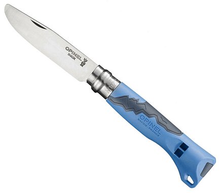 Нож Opinel №7 VRI OUTDOOR Junior Blue (свисток, 7,5 см)