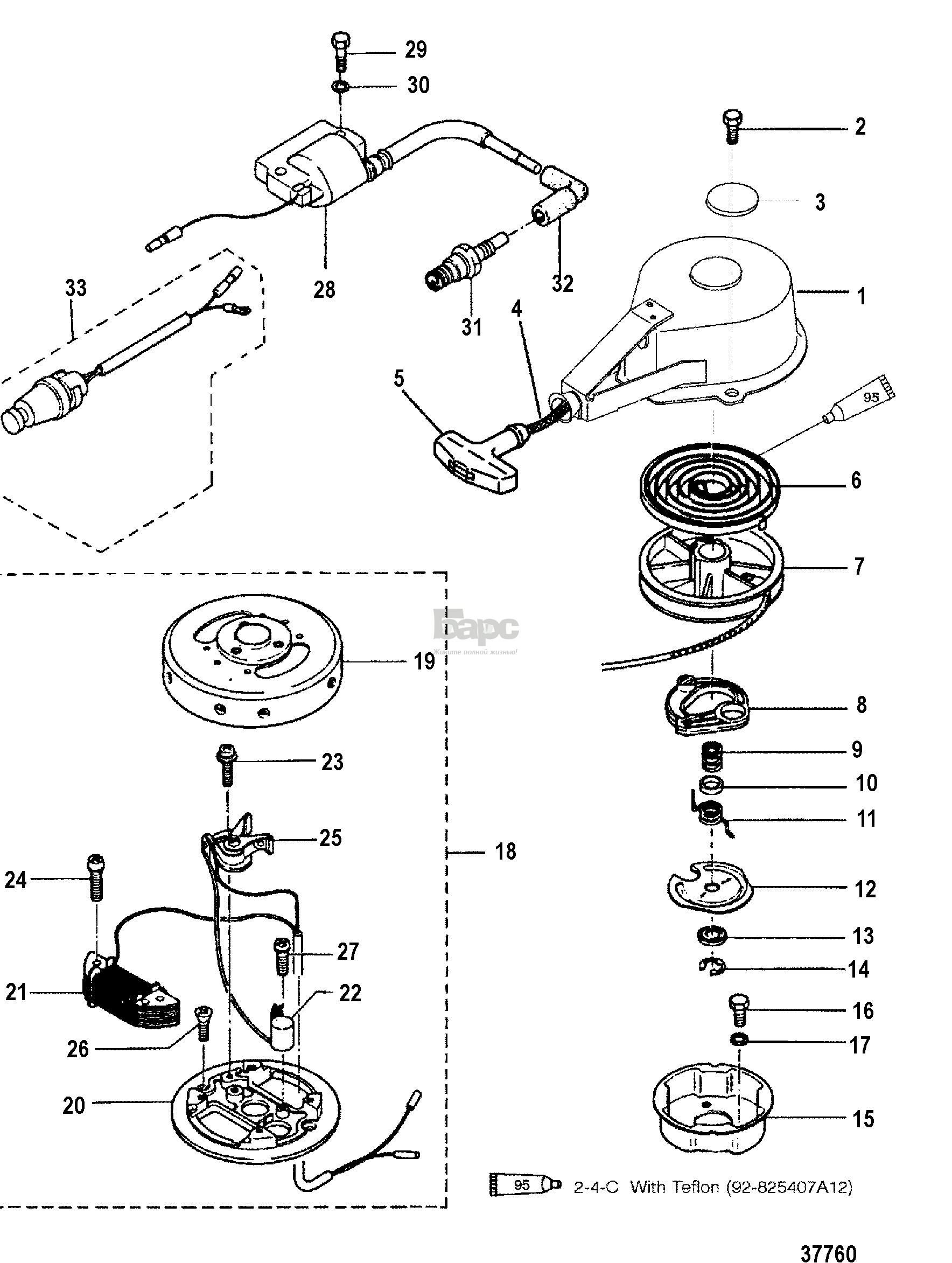 RECOIL AND IGNITION COMPONENTS(BREAKER POINT IGNITION)