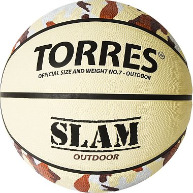 Мяч б/б TORRES Slam №7 (резина / бежево-бордово-оранжевый)