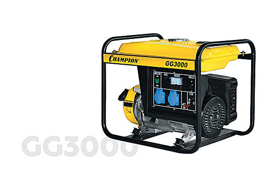 Генератор Champion GG3000 2,3/2,5КВт OHV 6,5 лс, 15л, 39кг, 1,4л/ч 12V