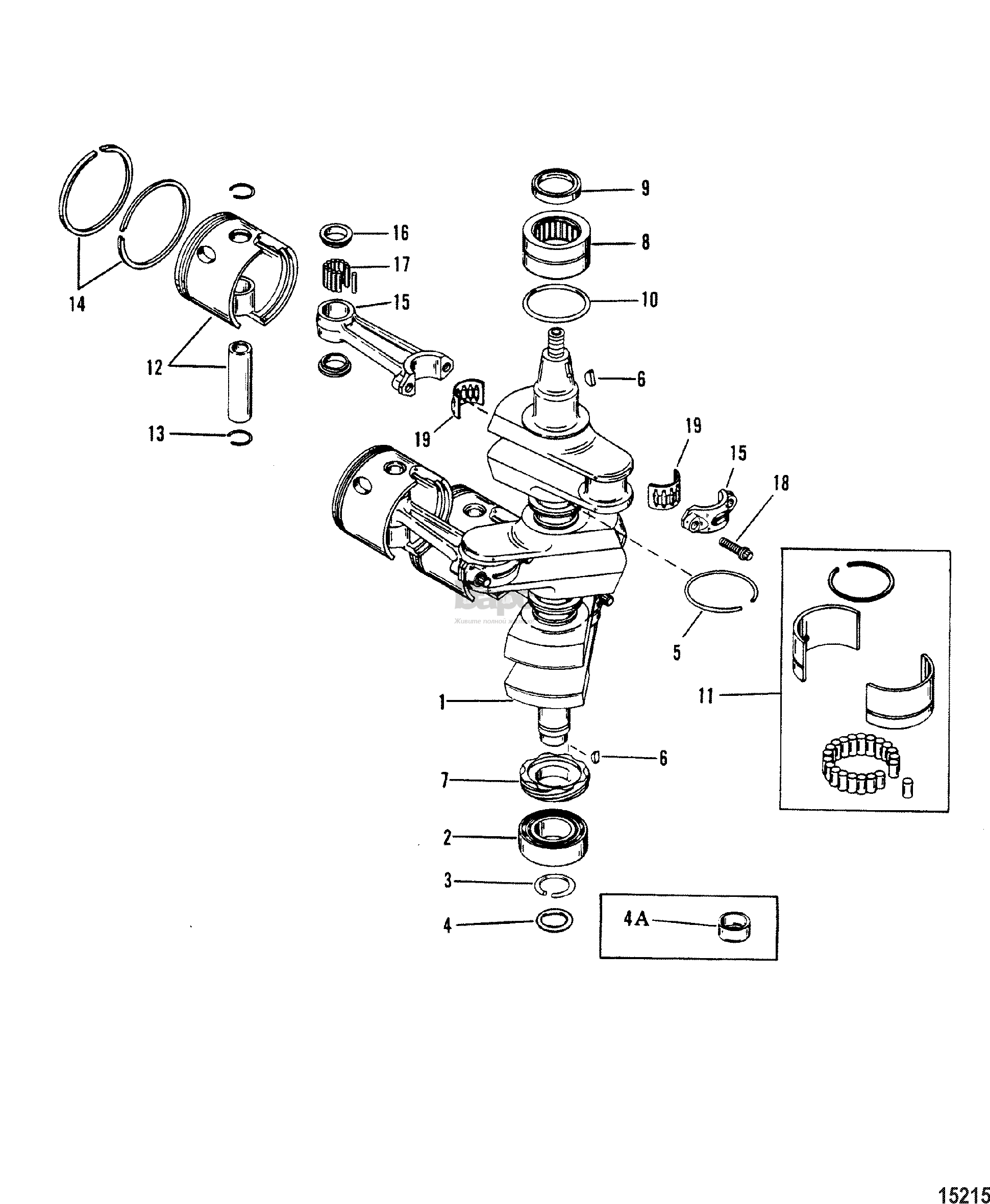 Crankshaft, Pistons And Connecting Rods (#638-8532-1)