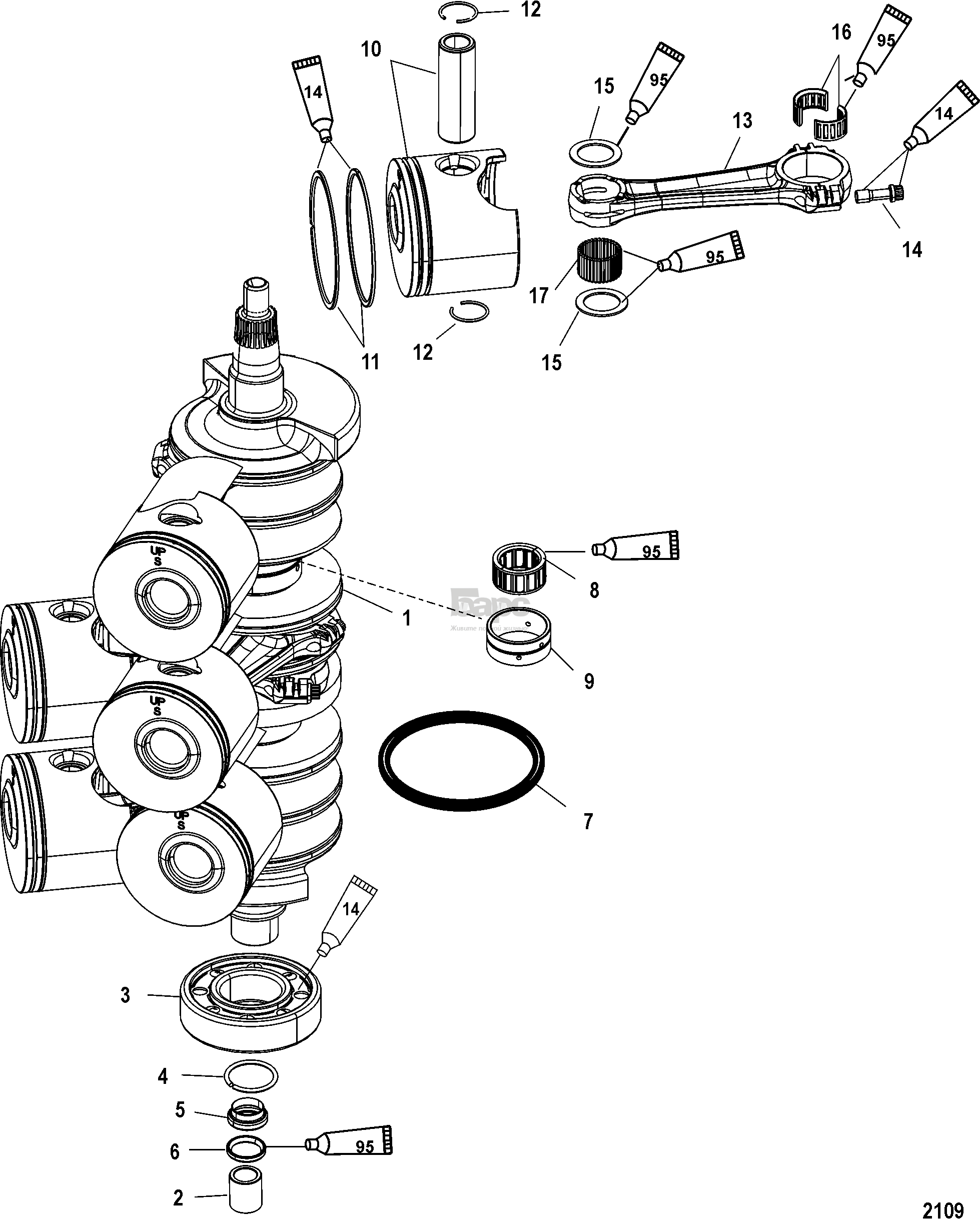 Crankshaft, Pistons and Connecting Rods