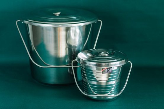 Ведро с крышкой из нержавеющей стали 7л