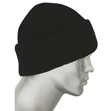 Шапка трикотажная полушерстяная Люкс черная